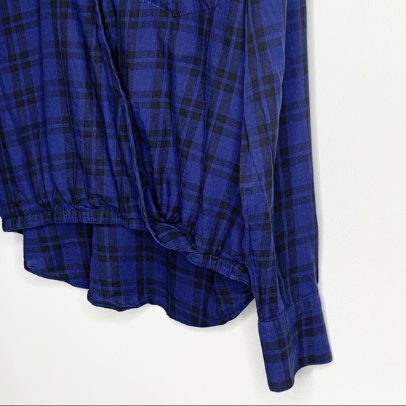 MADEWELL Top blue Plaid Wrap-Front Shirt in Arion XS - Picture 6 of 13